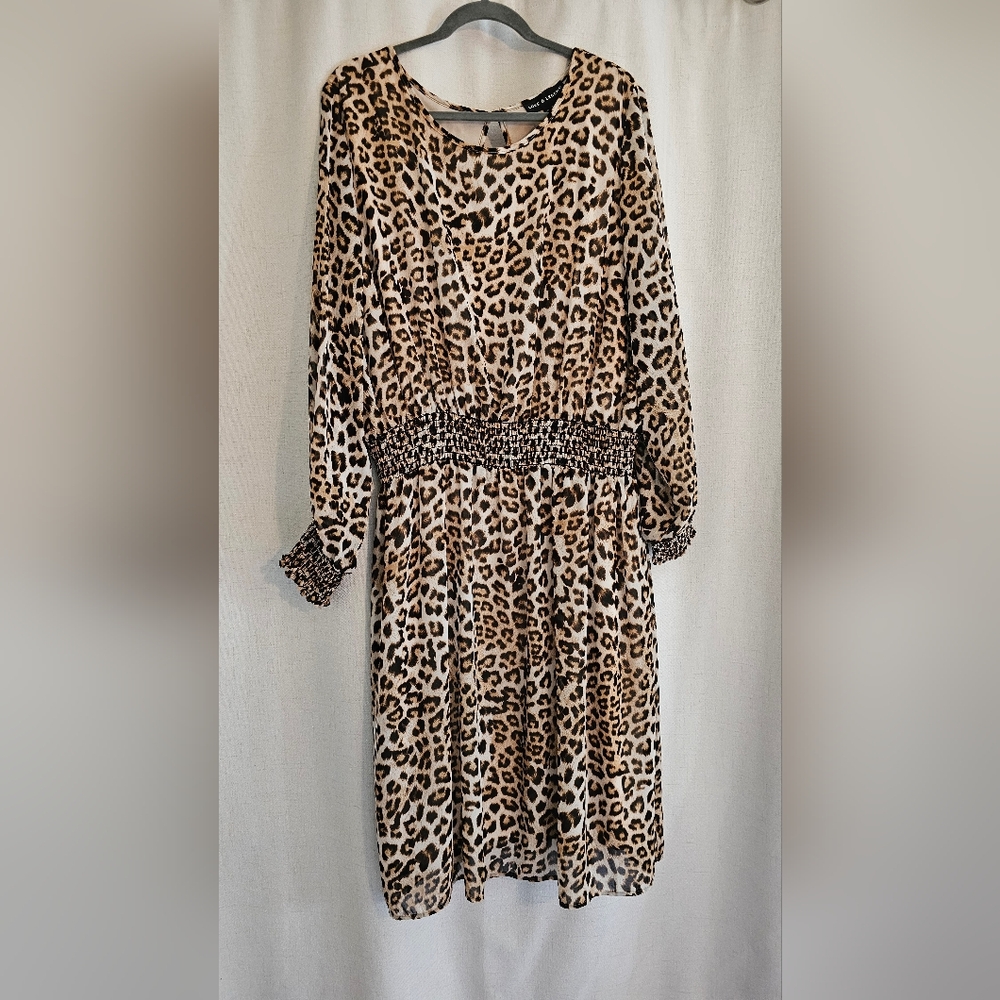 Love&Legend size 3X Leopard Print Chiffon Dress